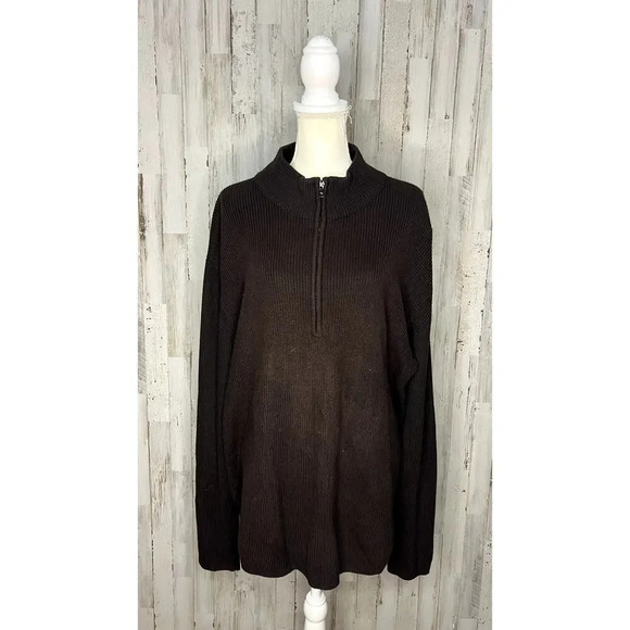 Calvin Klein Men's‎ 2XL Brown Quarter-Zip Mock Neck Sweater - Picture 1 of 5
